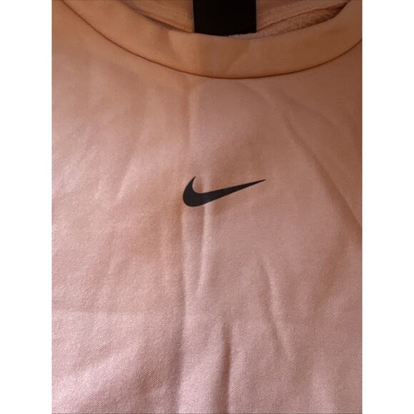 Nike Sweatshirt Womens XS Peach Therma Fit Side Zip Oversized Pullover Swoosh - Picture 2 of 8